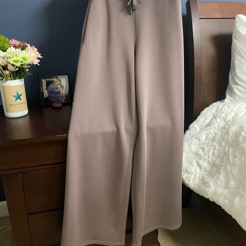 Spanx Air Essential Wide-Leg Pants in Taupe